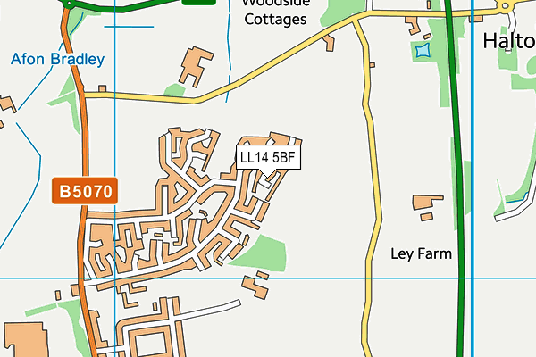 LL14 5BF map - OS VectorMap District (Ordnance Survey)