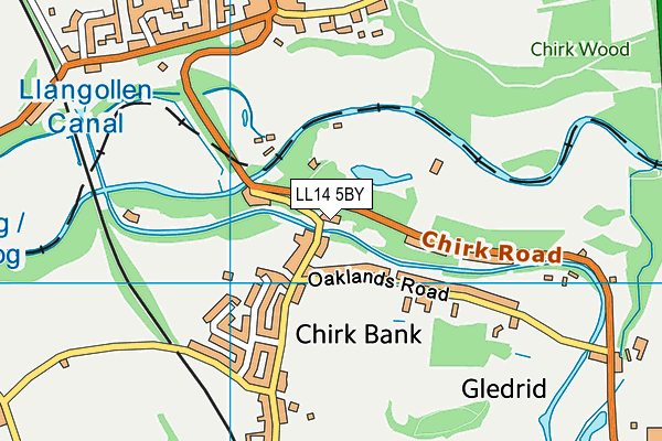 LL14 5BY map - OS VectorMap District (Ordnance Survey)