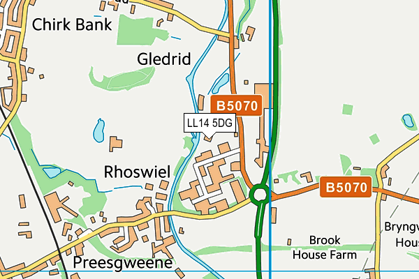 LL14 5DG map - OS VectorMap District (Ordnance Survey)