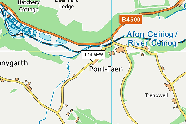 LL14 5EW map - OS VectorMap District (Ordnance Survey)