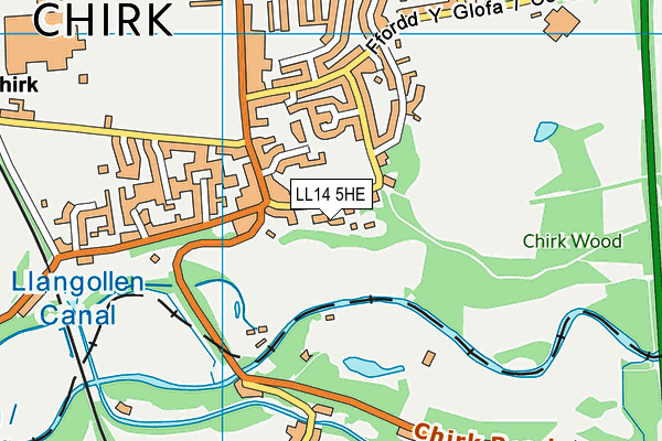 LL14 5HE map - OS VectorMap District (Ordnance Survey)