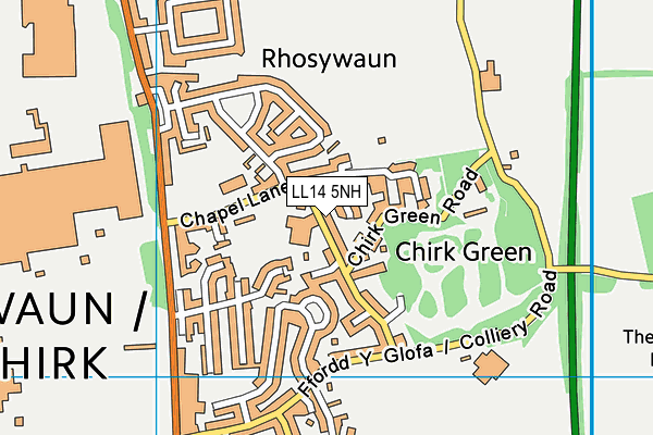 Ysgol y Waun map (LL14 5NH) - OS VectorMap District (Ordnance Survey)