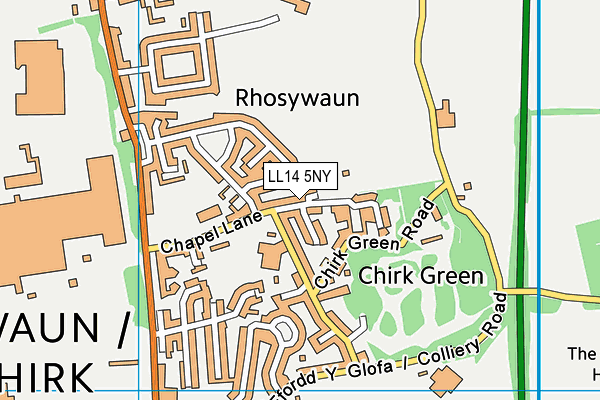 LL14 5NY map - OS VectorMap District (Ordnance Survey)