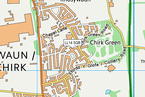 LL14 5QB map - OS VectorMap District (Ordnance Survey)