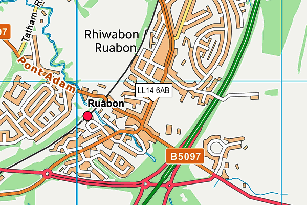 LL14 6AB map - OS VectorMap District (Ordnance Survey)