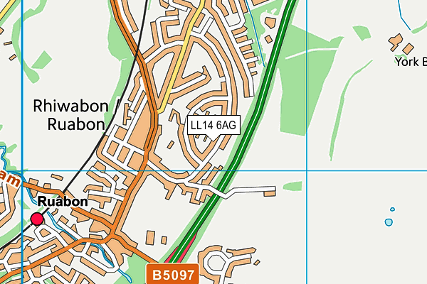 LL14 6AG map - OS VectorMap District (Ordnance Survey)