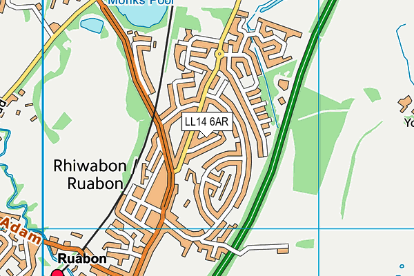 LL14 6AR map - OS VectorMap District (Ordnance Survey)