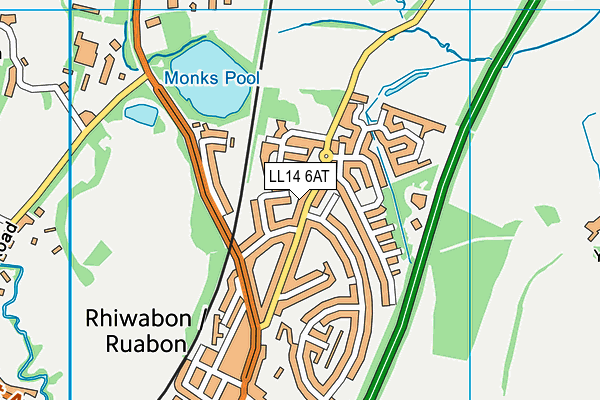 LL14 6AT map - OS VectorMap District (Ordnance Survey)