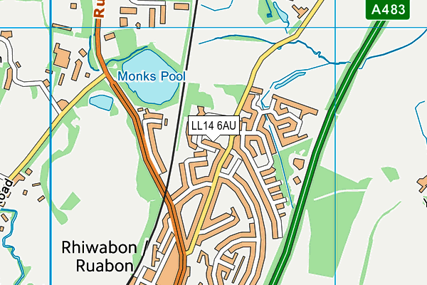 LL14 6AU map - OS VectorMap District (Ordnance Survey)