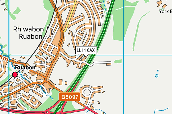 LL14 6AX map - OS VectorMap District (Ordnance Survey)