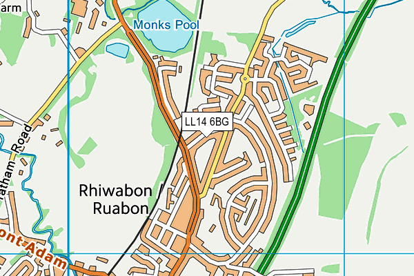 LL14 6BG map - OS VectorMap District (Ordnance Survey)