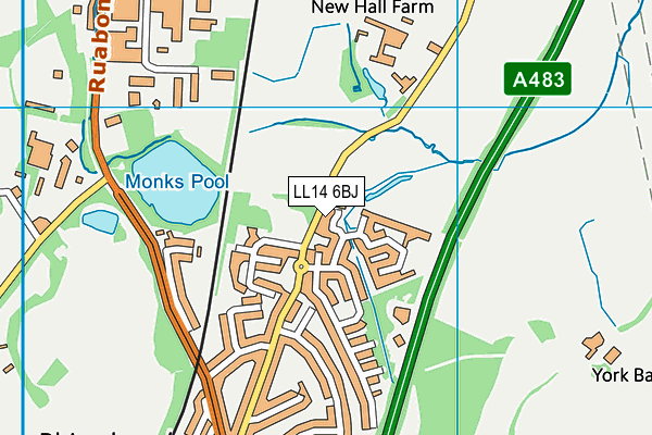 LL14 6BJ map - OS VectorMap District (Ordnance Survey)