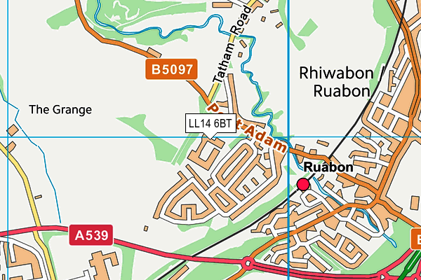 Ysgol Rhiwabon map (LL14 6BT) - OS VectorMap District (Ordnance Survey)