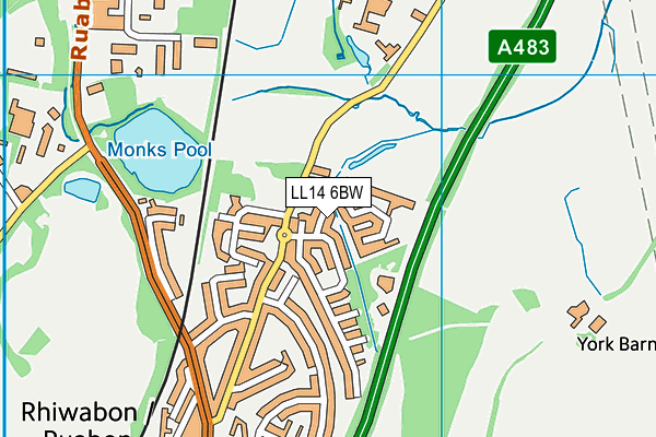 LL14 6BW map - OS VectorMap District (Ordnance Survey)