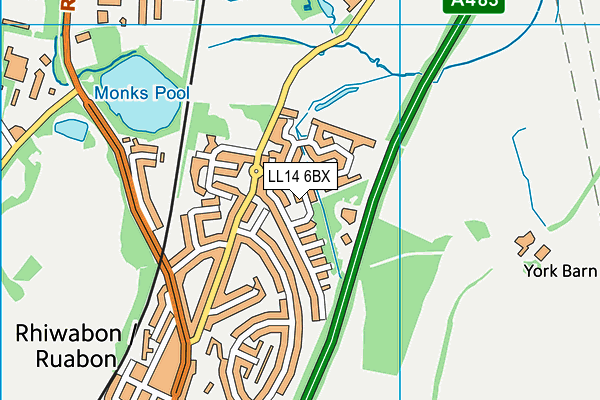 LL14 6BX map - OS VectorMap District (Ordnance Survey)