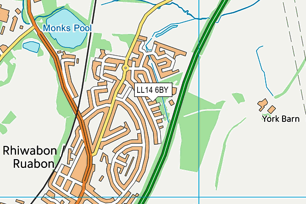 LL14 6BY map - OS VectorMap District (Ordnance Survey)