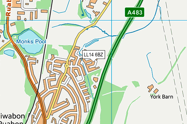 LL14 6BZ map - OS VectorMap District (Ordnance Survey)