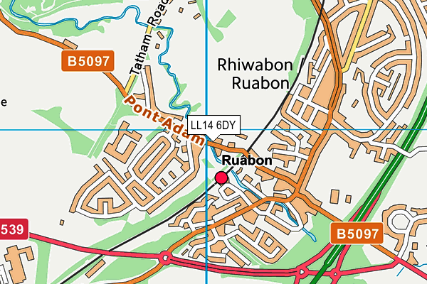 LL14 6DY map - OS VectorMap District (Ordnance Survey)