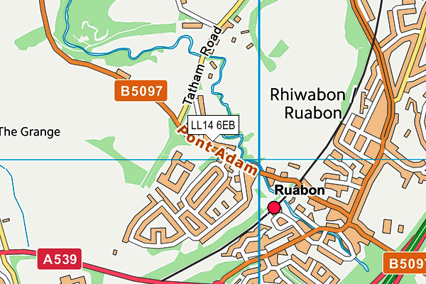 LL14 6EB map - OS VectorMap District (Ordnance Survey)