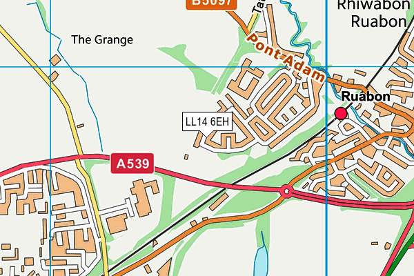 LL14 6EH map - OS VectorMap District (Ordnance Survey)