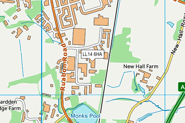 LL14 6HA map - OS VectorMap District (Ordnance Survey)