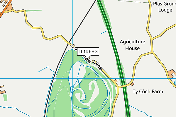LL14 6HG map - OS VectorMap District (Ordnance Survey)