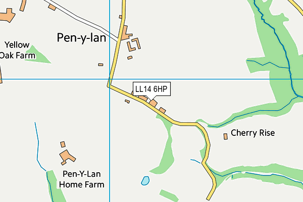 LL14 6HP map - OS VectorMap District (Ordnance Survey)