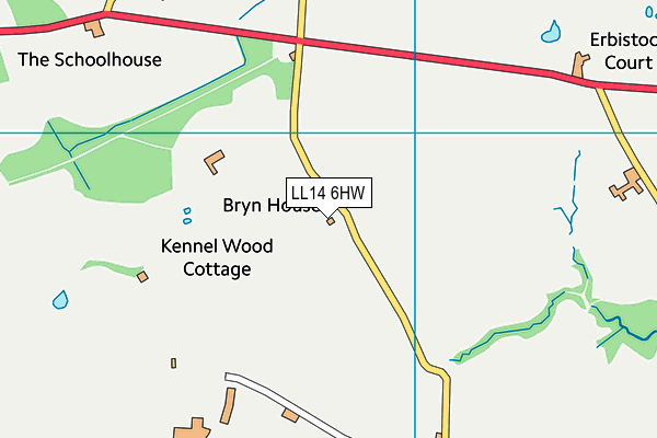 LL14 6HW map - OS VectorMap District (Ordnance Survey)