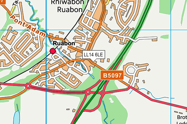 St Mary's Primary (Ruabon) School map (LL14 6LE) - OS VectorMap District (Ordnance Survey)