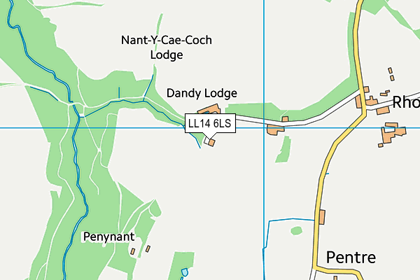 LL14 6LS map - OS VectorMap District (Ordnance Survey)