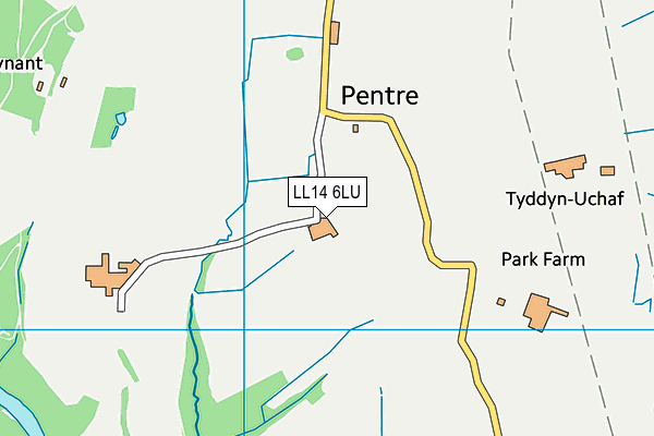 LL14 6LU map - OS VectorMap District (Ordnance Survey)