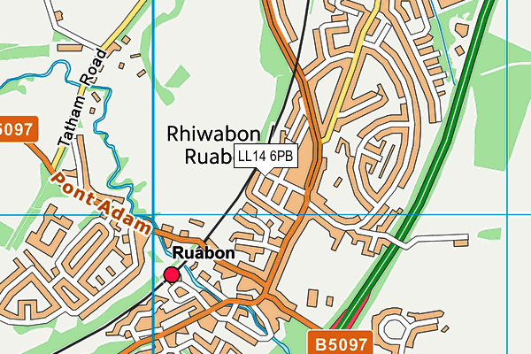 LL14 6PB map - OS VectorMap District (Ordnance Survey)