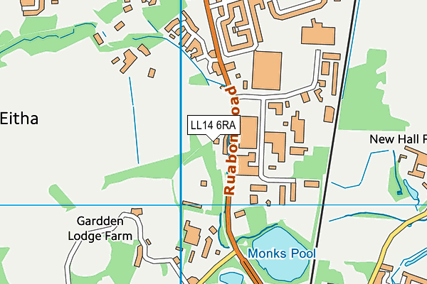 LL14 6RA map - OS VectorMap District (Ordnance Survey)