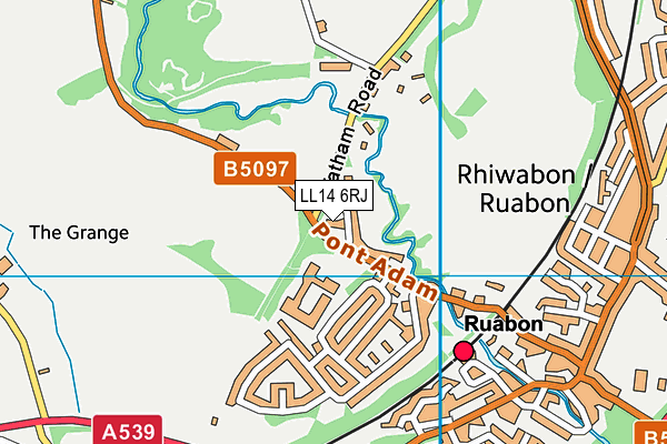 LL14 6RJ map - OS VectorMap District (Ordnance Survey)