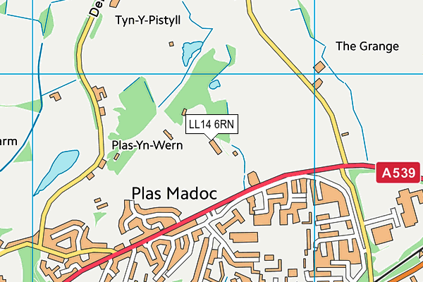 LL14 6RN map - OS VectorMap District (Ordnance Survey)