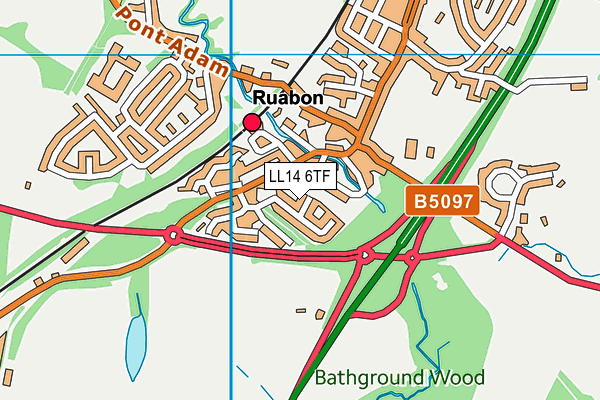 LL14 6TF map - OS VectorMap District (Ordnance Survey)