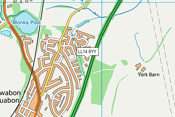 LL14 6YY map - OS VectorMap District (Ordnance Survey)