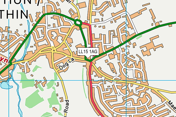 LL15 1AG map - OS VectorMap District (Ordnance Survey)