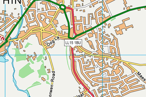 LL15 1BU map - OS VectorMap District (Ordnance Survey)