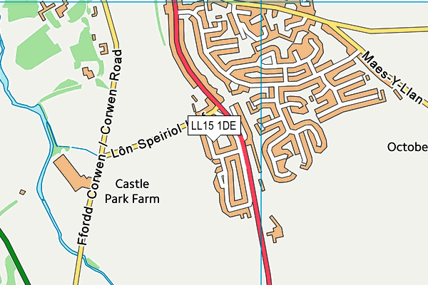 LL15 1DE map - OS VectorMap District (Ordnance Survey)