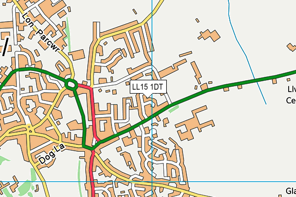 LL15 1DT map - OS VectorMap District (Ordnance Survey)