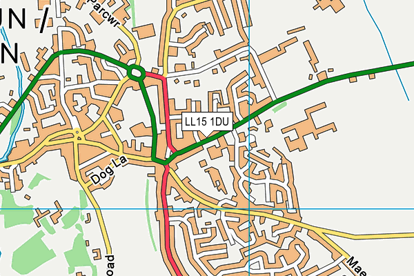 LL15 1DU map - OS VectorMap District (Ordnance Survey)