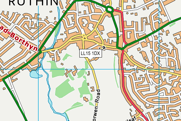 LL15 1DX map - OS VectorMap District (Ordnance Survey)