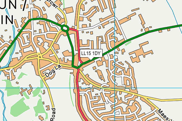 Ysgol Pen Barras map (LL15 1DY) - OS VectorMap District (Ordnance Survey)
