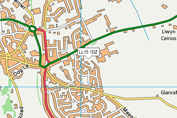 LL15 1DZ map - OS VectorMap District (Ordnance Survey)