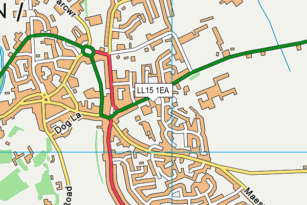 LL15 1EA map - OS VectorMap District (Ordnance Survey)