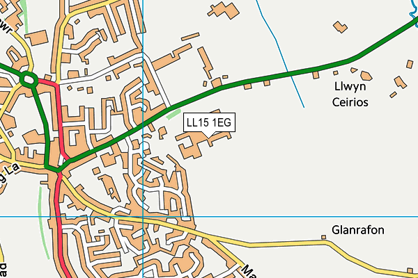 Ysgol Brynhyfryd map (LL15 1EG) - OS VectorMap District (Ordnance Survey)