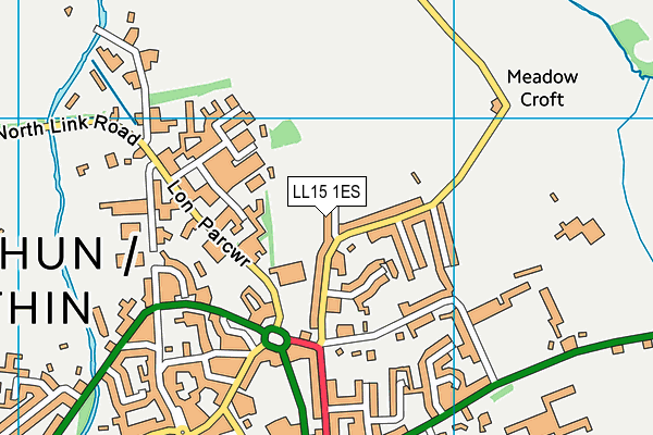 LL15 1ES map - OS VectorMap District (Ordnance Survey)