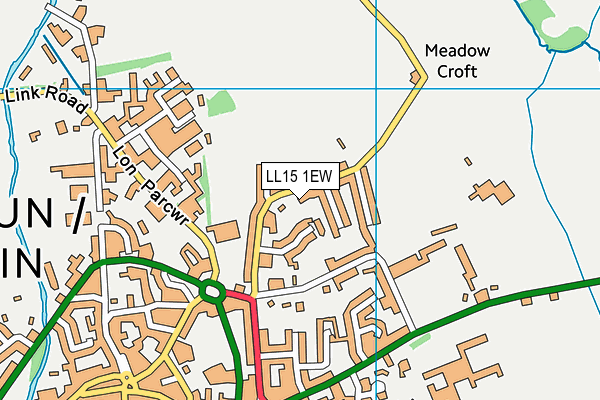 LL15 1EW map - OS VectorMap District (Ordnance Survey)