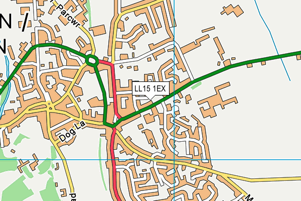 LL15 1EX map - OS VectorMap District (Ordnance Survey)